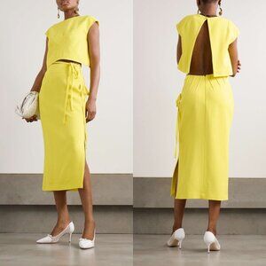 Emilia Wickstead Cropped Cloqué Top & Rieve Crepe Midi Skirt Set 6 NWT Designer